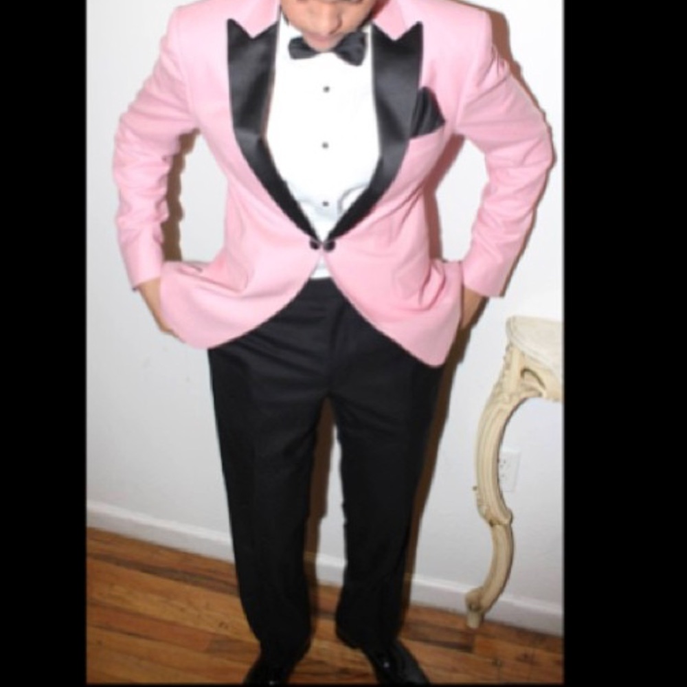 Men’s custom pink suit